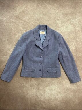 Pendleton Heathered Blue 100% Virgin Wool Tailored Blazer Vintage Vibes
